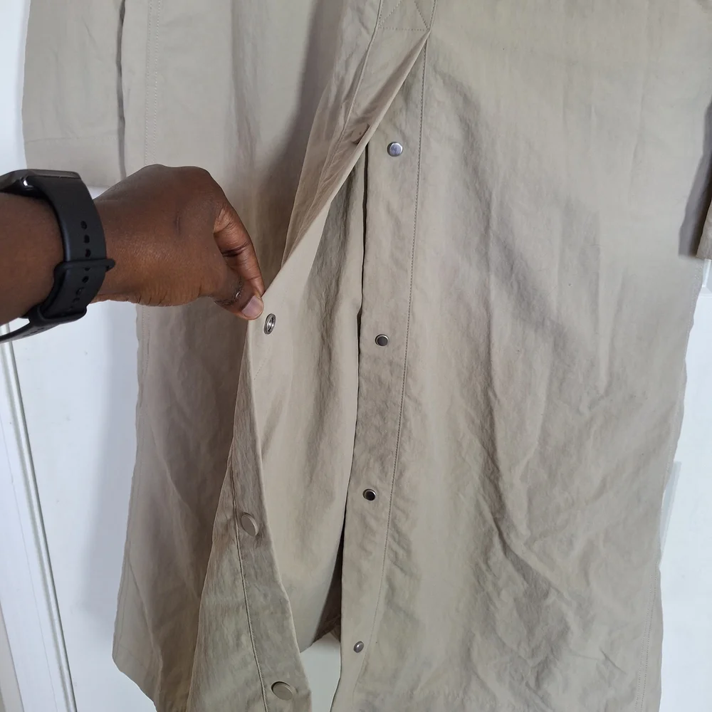 Everlane The Mac Coat Women Tan Khaki Snap Front Trench Long Jacket Size M